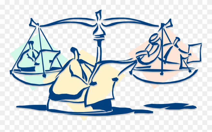 Vector Illustration Of Businessman Weighing The Options Clipart