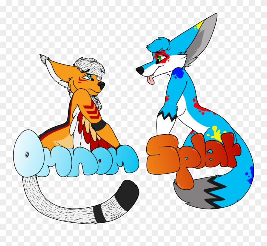 [g] Omnom & Splat Couples Badges Clipart