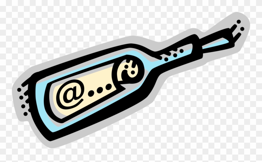 Vector Illustration Of Message In Bottle Metaphor Of Clipart