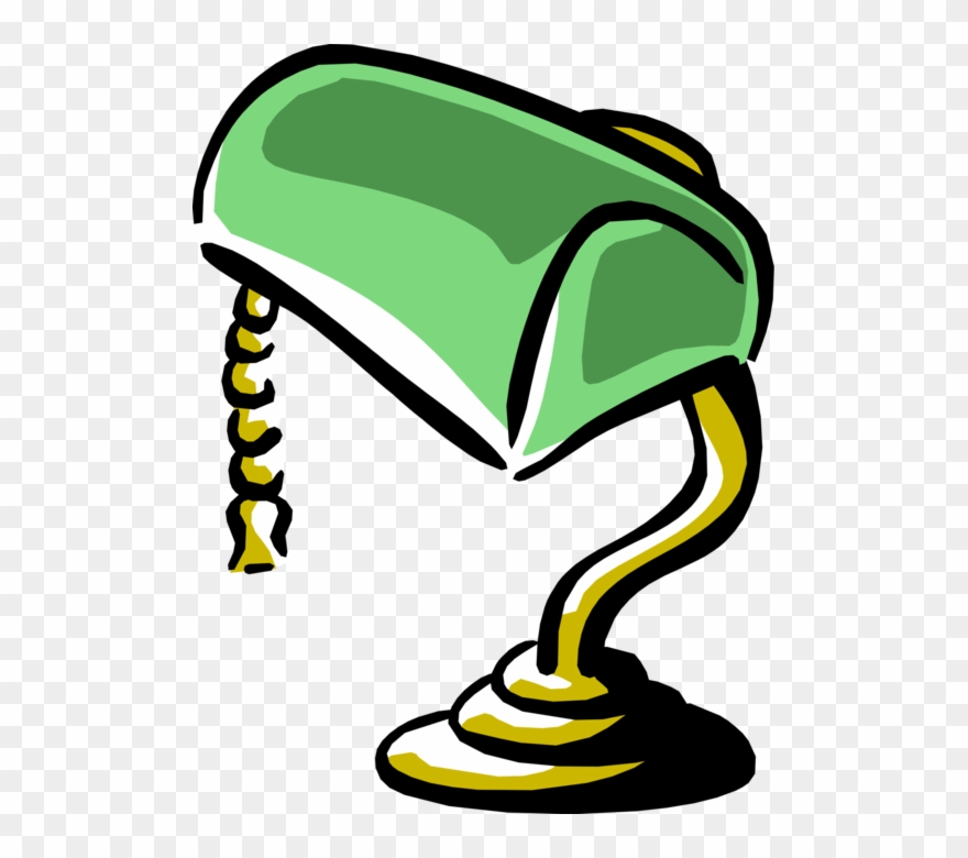 Vector Illustration Of Desk Lamp Banker's Lamp Provides Clipart