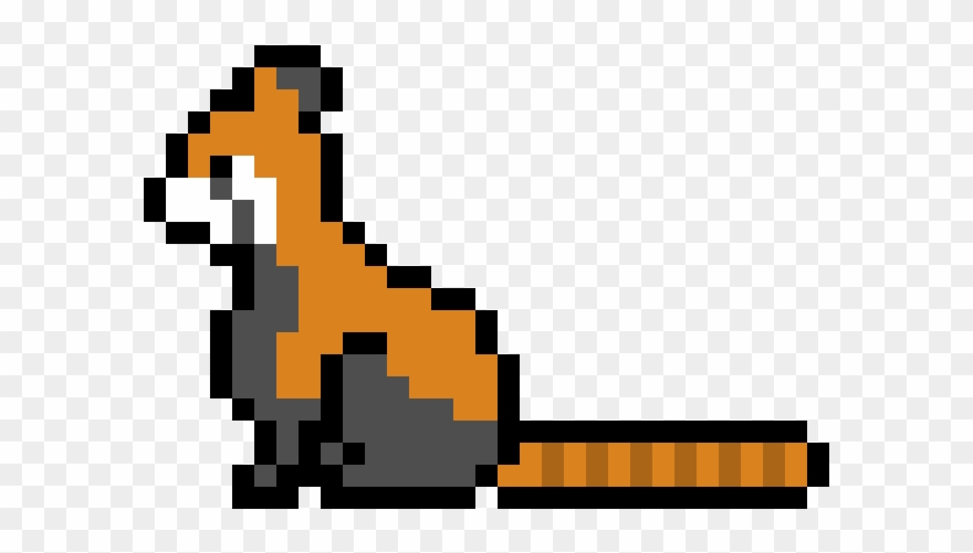 Pixel Red Panda Clipart