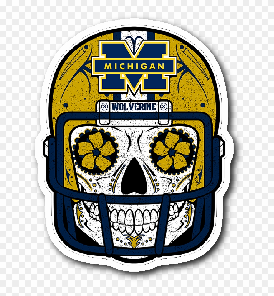 Custom Michigan Sugar Skull Stickers Clipart