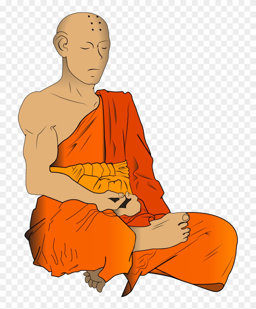 Monk Clipart Meditating Buddha - Png Download