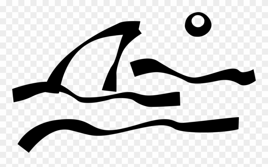 Vector Illustration Of Marine Predator Shark Fin In Clipart