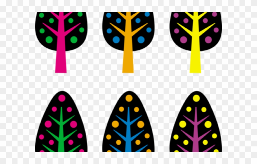Neon Clipart Colored Tree - Png Download