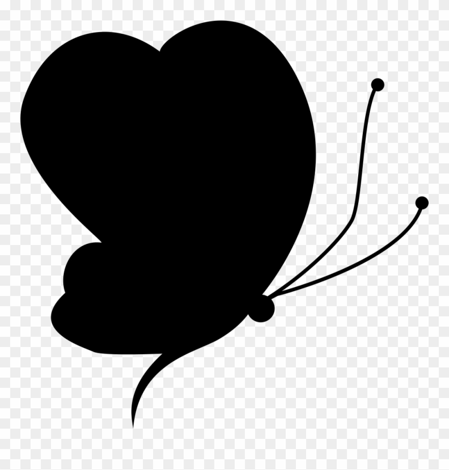 Butterfly Side View Facing Right With Big Frontal Wings Clipart