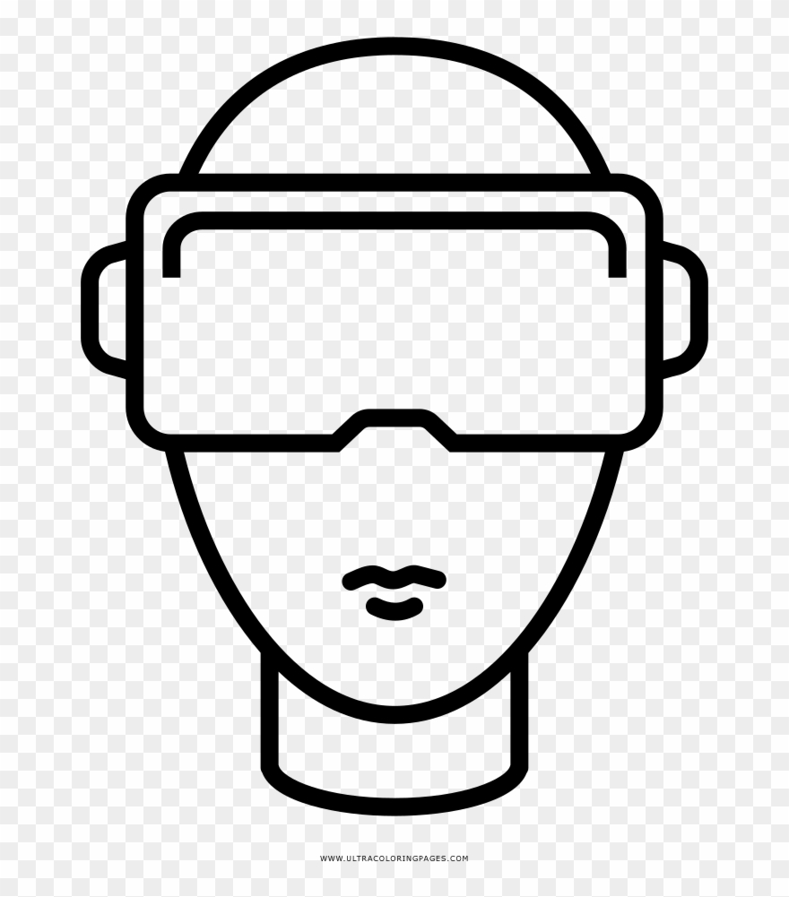 Virtual Reality Coloring Page Clipart
