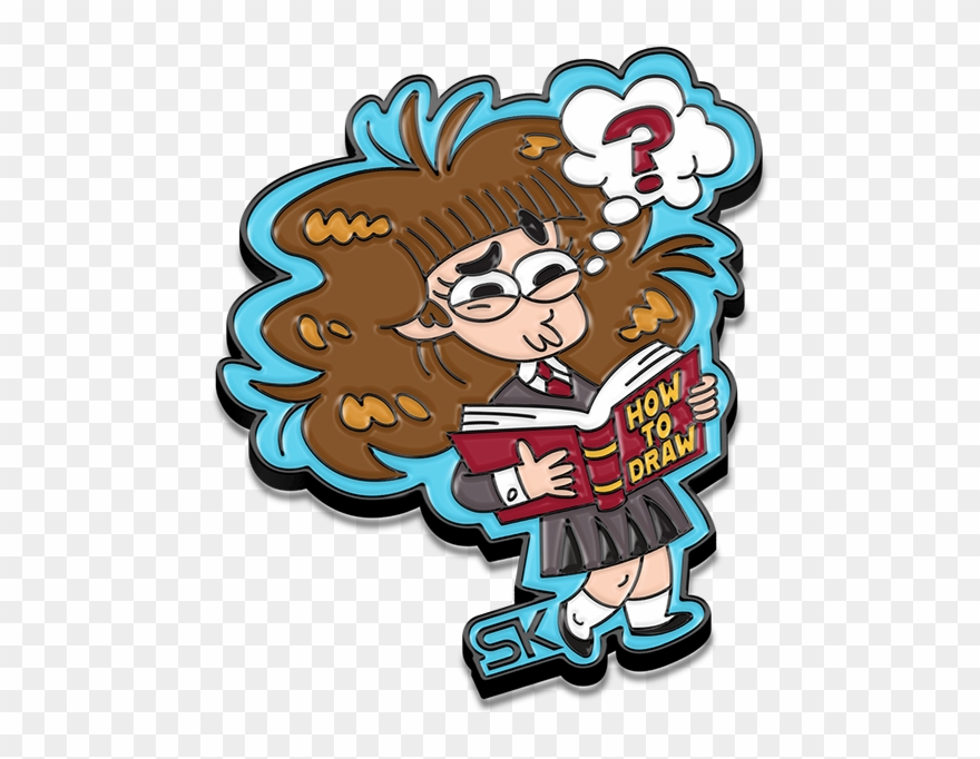 Bookworm Enamel Pin Clipart