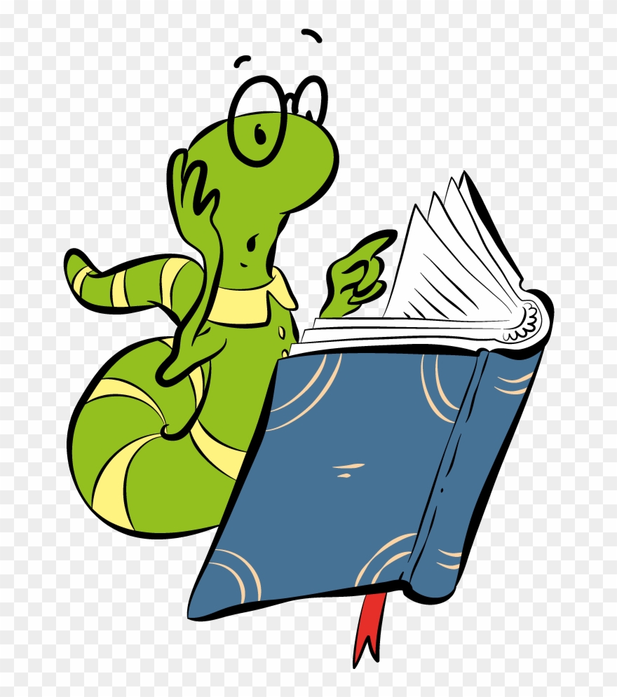 The Following Funny Bookworm Character Illustrations Clipart