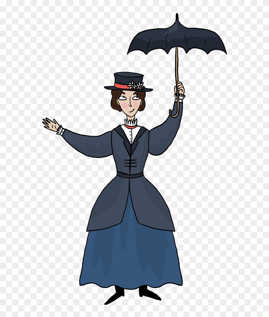Mary Poppins Illustration For App Animation Clipart