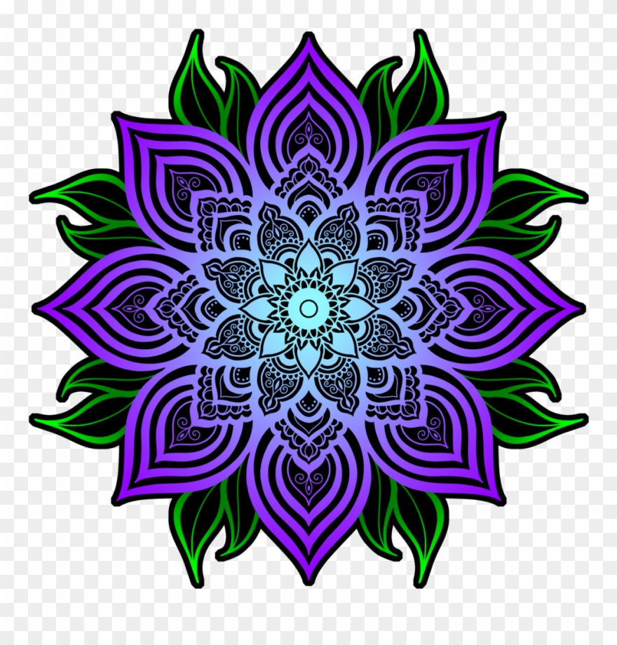 Blue And Purple Flower Pattern Circle Hd Clipart
