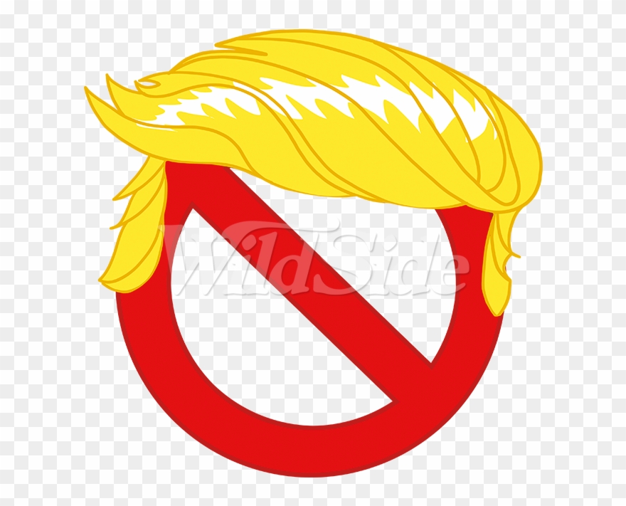 Trump Hair With "no" Symbol Clipart