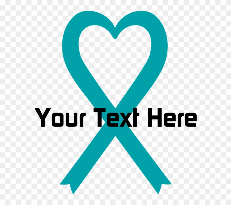 Personalized Teal Ribbon Heart Mousepad Clipart