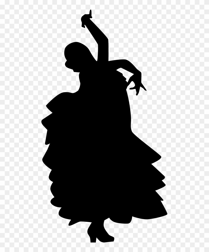 Female Flamenco Dancer Black Silhouette Shape Comments Clipart