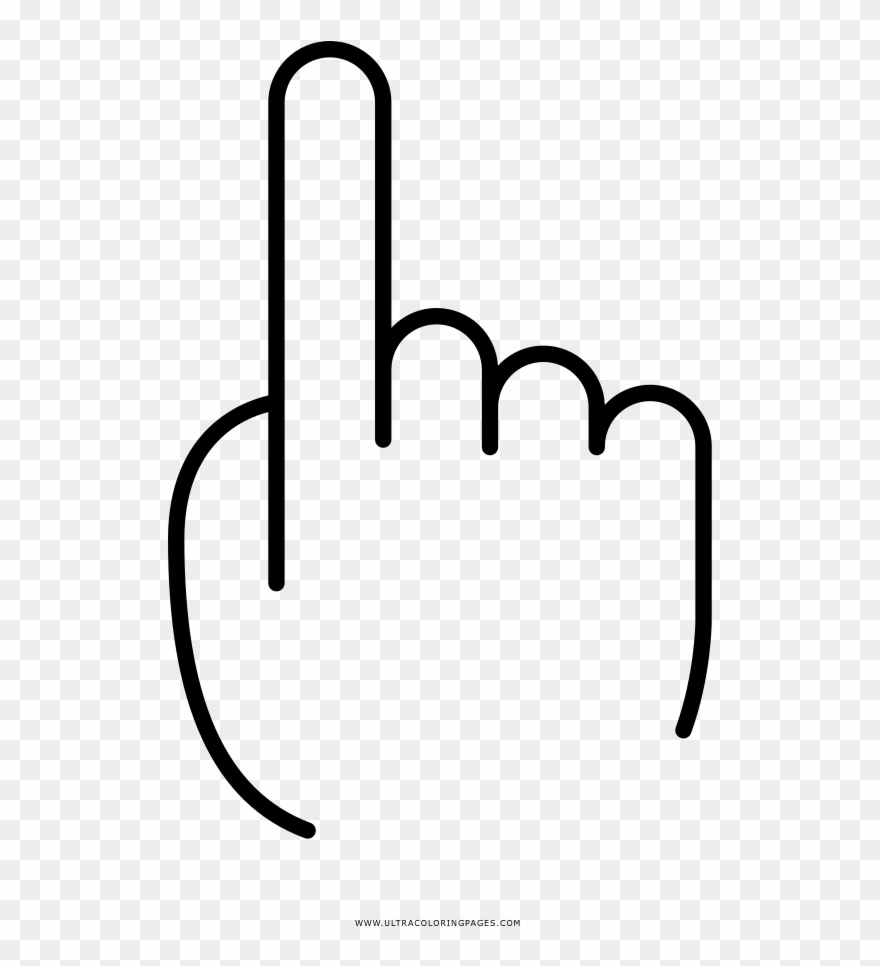 Pointer Finger Coloring Page Clipart