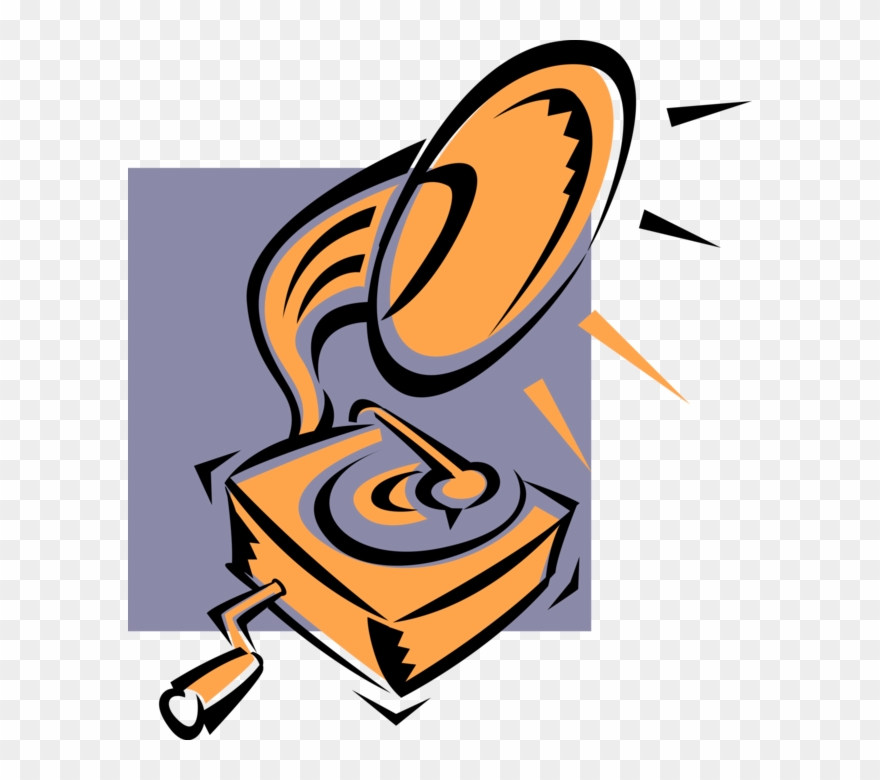 Vector Illustration Of Gramophone Phonograph Record Clipart