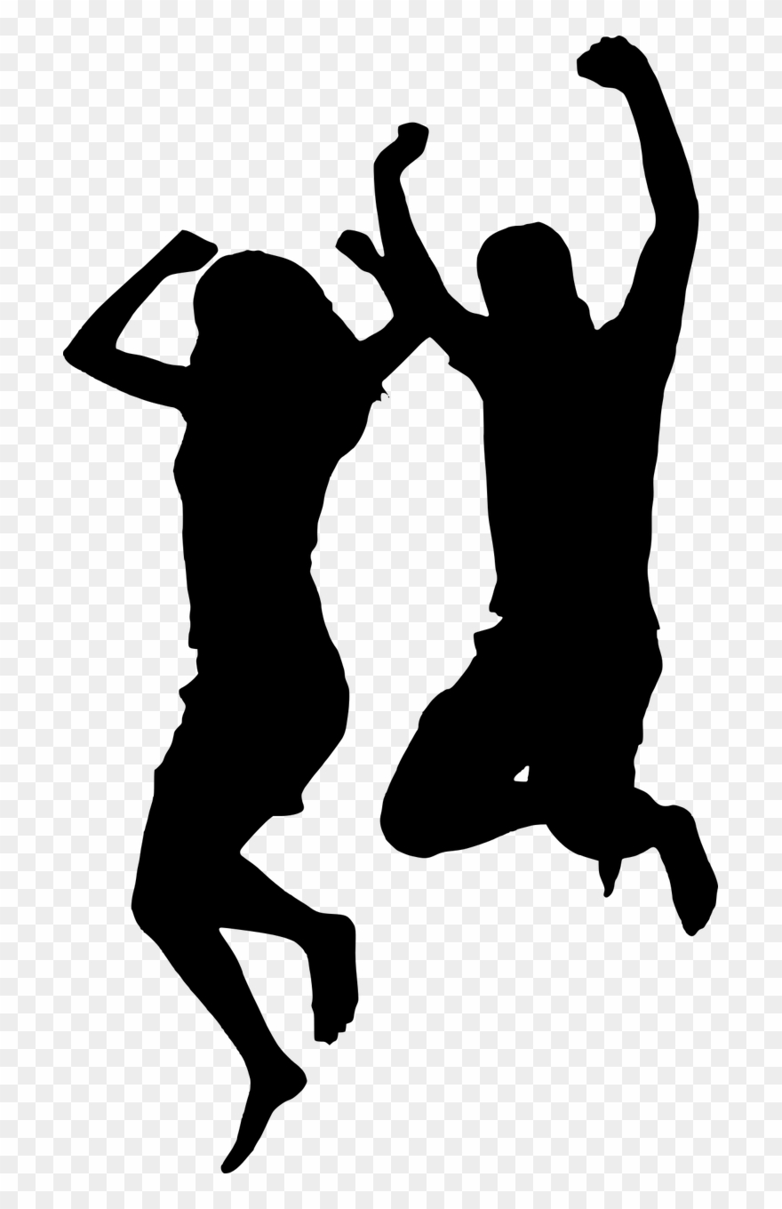 Vacation, Silhouette, Couples, Jumping, Happy Clipart