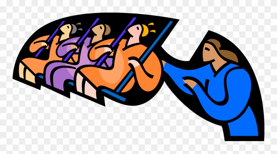 Vector Illustration Of Teacher With Students At Recess Clipart