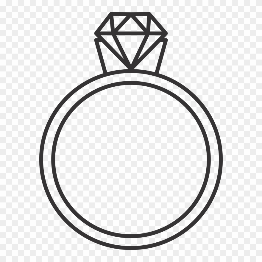Diamond Ring Side View Rubber Stamp Clipart