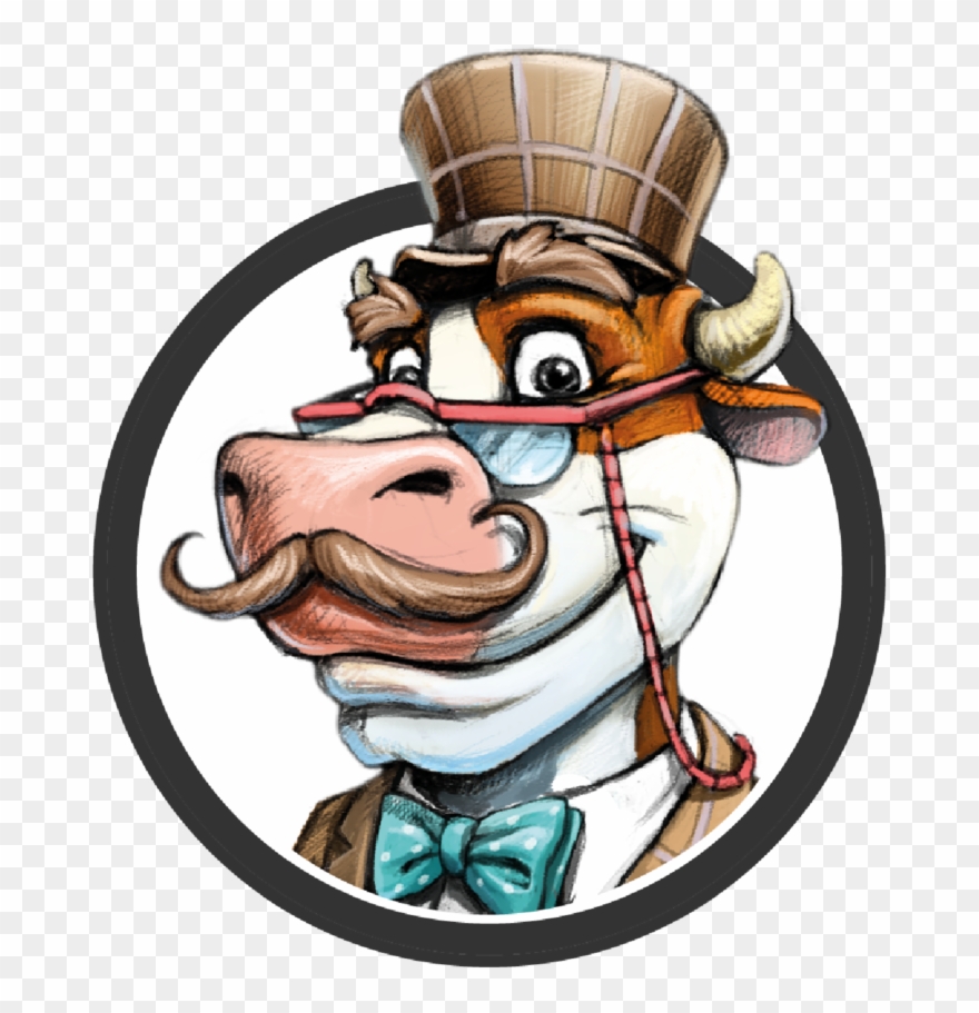 Vintage Cash Cow Logo Clipart