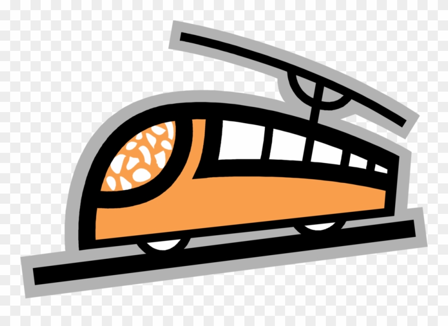 Vector Illustration Of Electric Streetcar Tram Trolley Clipart