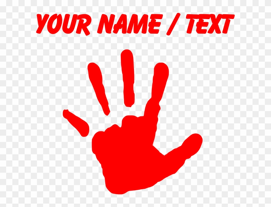 Custom Red Handprint Long Sleeve T-shirt Clipart
