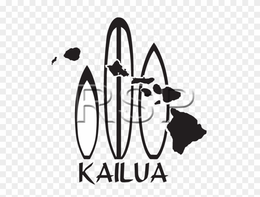 Decal Surfboard Kailua Surf Clipart