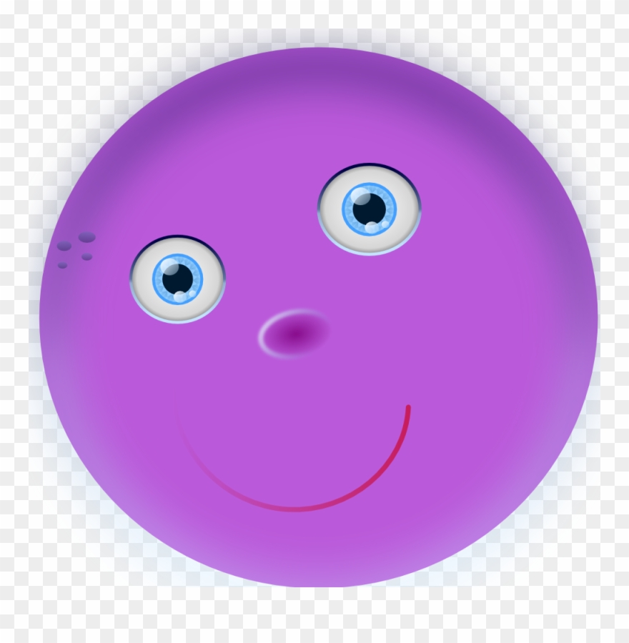 Round Purple Face Clipart