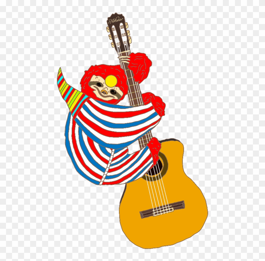 Sloth Clipart Guitar - Png Download