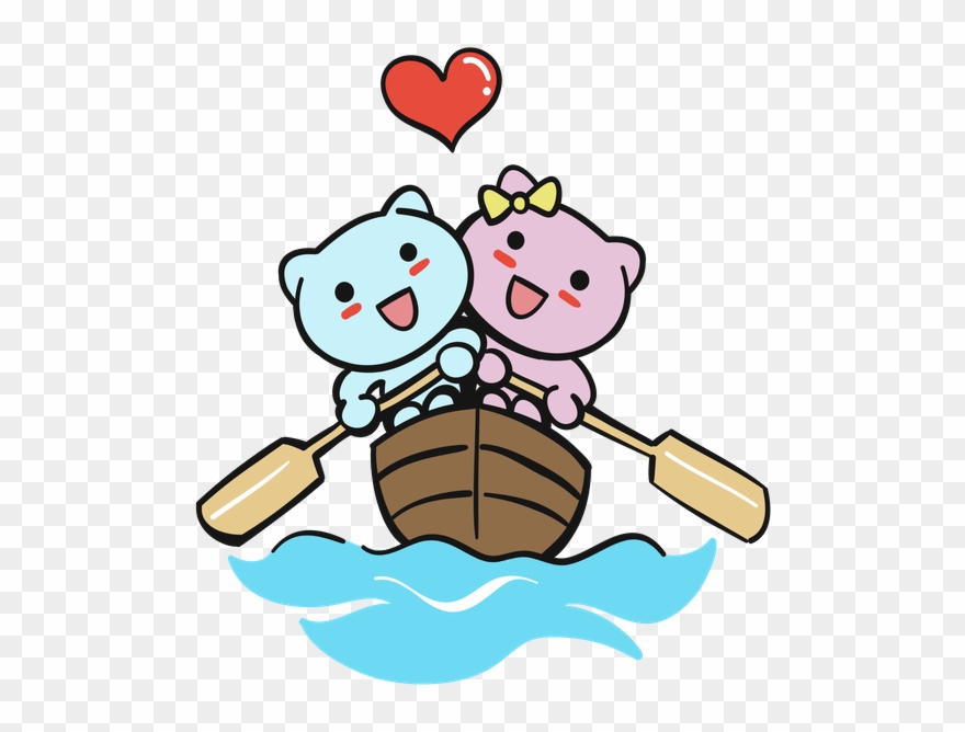 Love Is Rowing A Boat Together Clipart