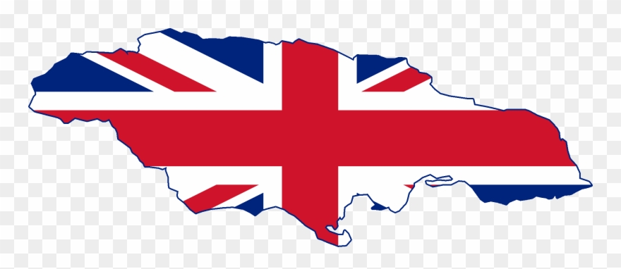 Flag Map Of British Jamaica Clipart