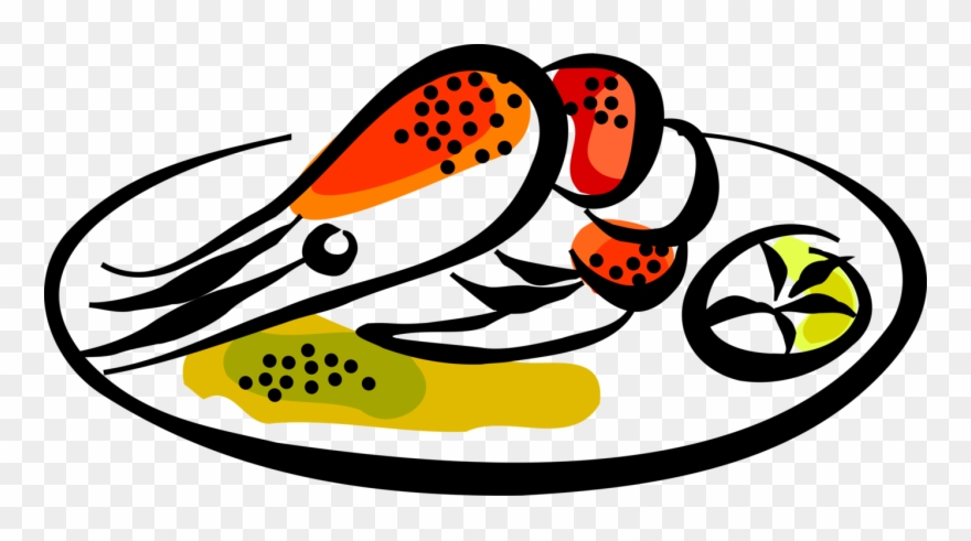 Vector Illustration Of Clawed Lobster Langostino Shellfish Clipart