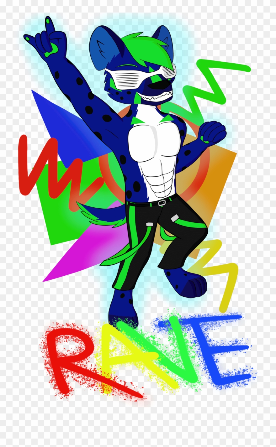 Raving Hyena Clipart