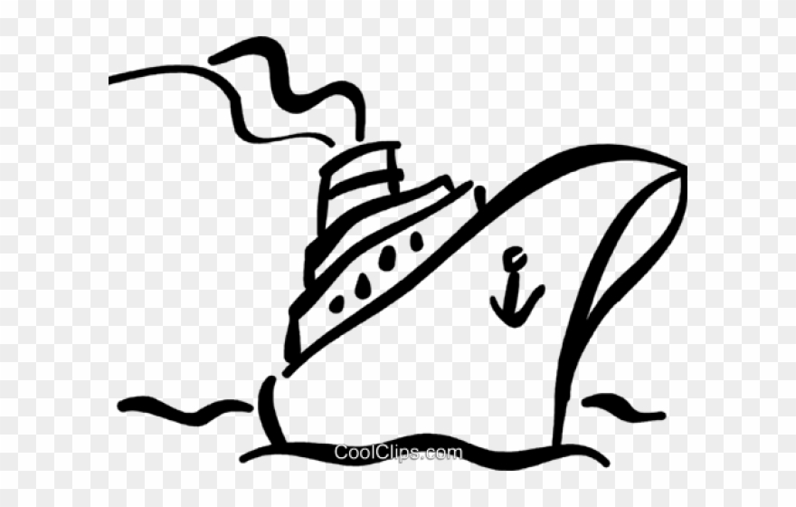 Cruise Ship Outline Clip Art - Png Download