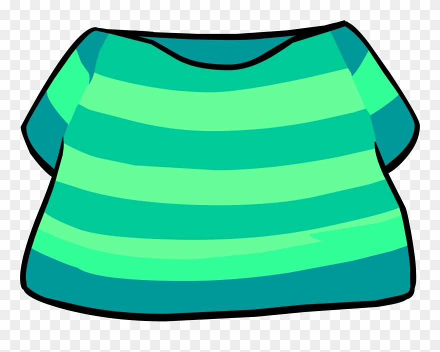 Sailor Clipart Striped Shirt - Club Penguin Teal Tee - Png Download