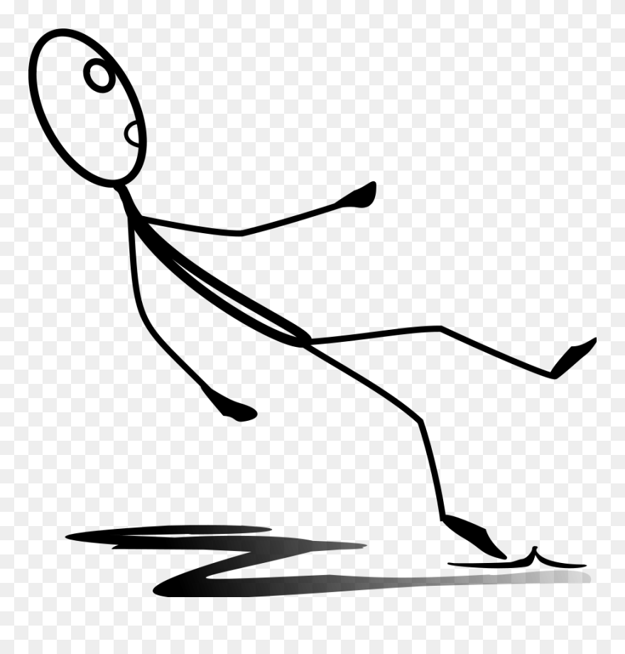 Al Sliding On A Banana Skin - Falling Down And Getting Up Clipart