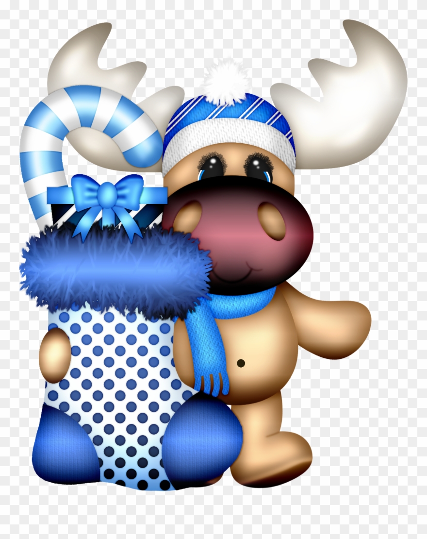 C Christmas Moose, Christmas Artwork, Christmas Wallpaper, - Cute Xmas Clipart