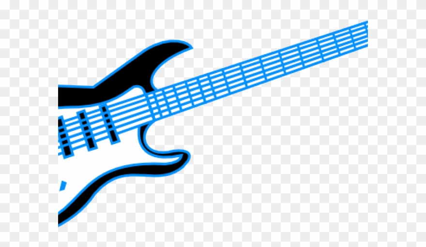 Guitar Clipart 50's - Electric Guitar White Blue Vector Free - Png Download