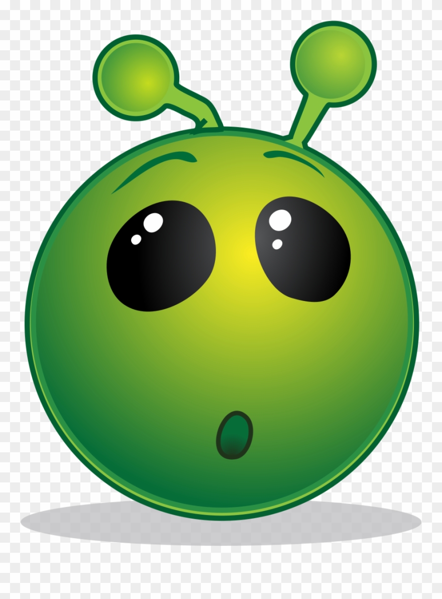 Smiley Green Alien Wow - Alien Smiley Clipart