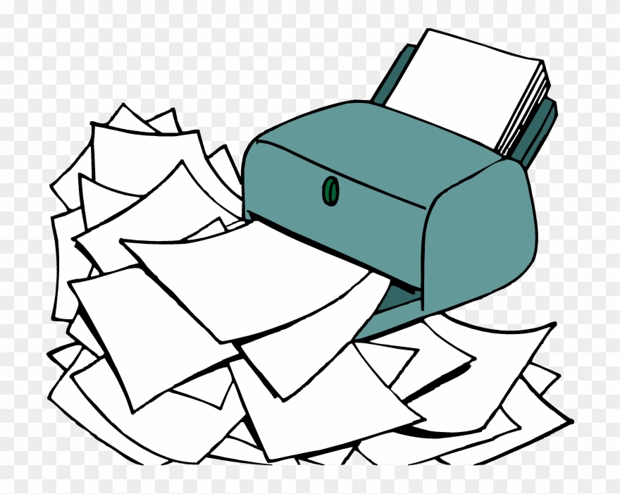 Save Paper Cliparts - Cartoon Printer With Paper - Png Download