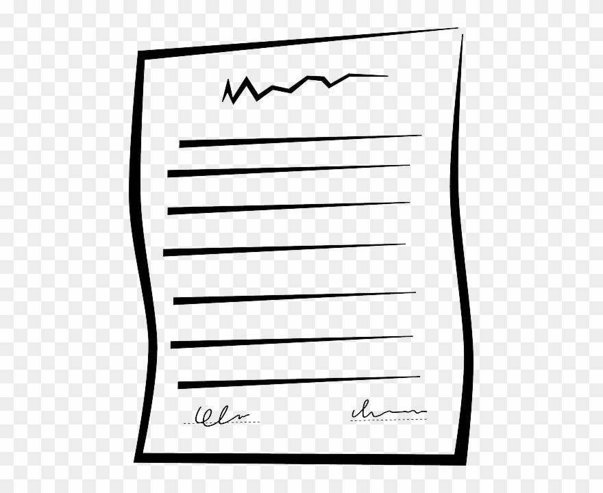 Download Written Note Clipart Paper Clip Art - Document Cartoon - Png Download