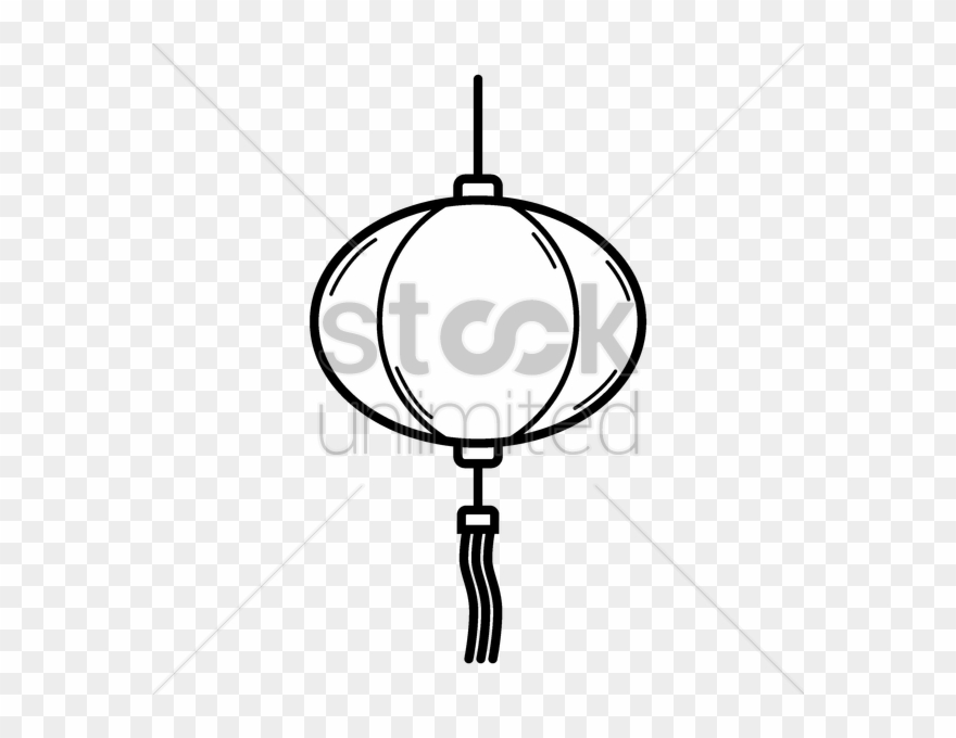 Download Lanterns Chinese Outline Clipart Paper Lantern - Chinese Lantern Outline Black And White - Png Download