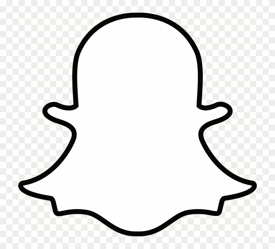 Snapchat Ghost Outline Transparent Png - Snapchat Logo White Clipart