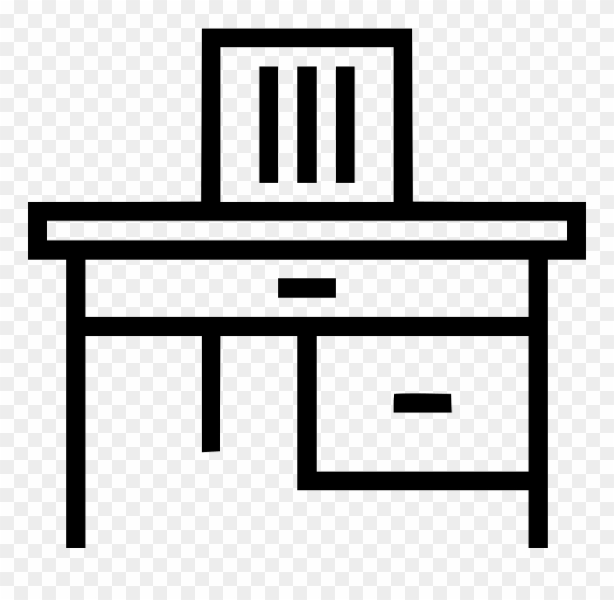 Working Table Chair Office - Table And Chair Icon Clipart
