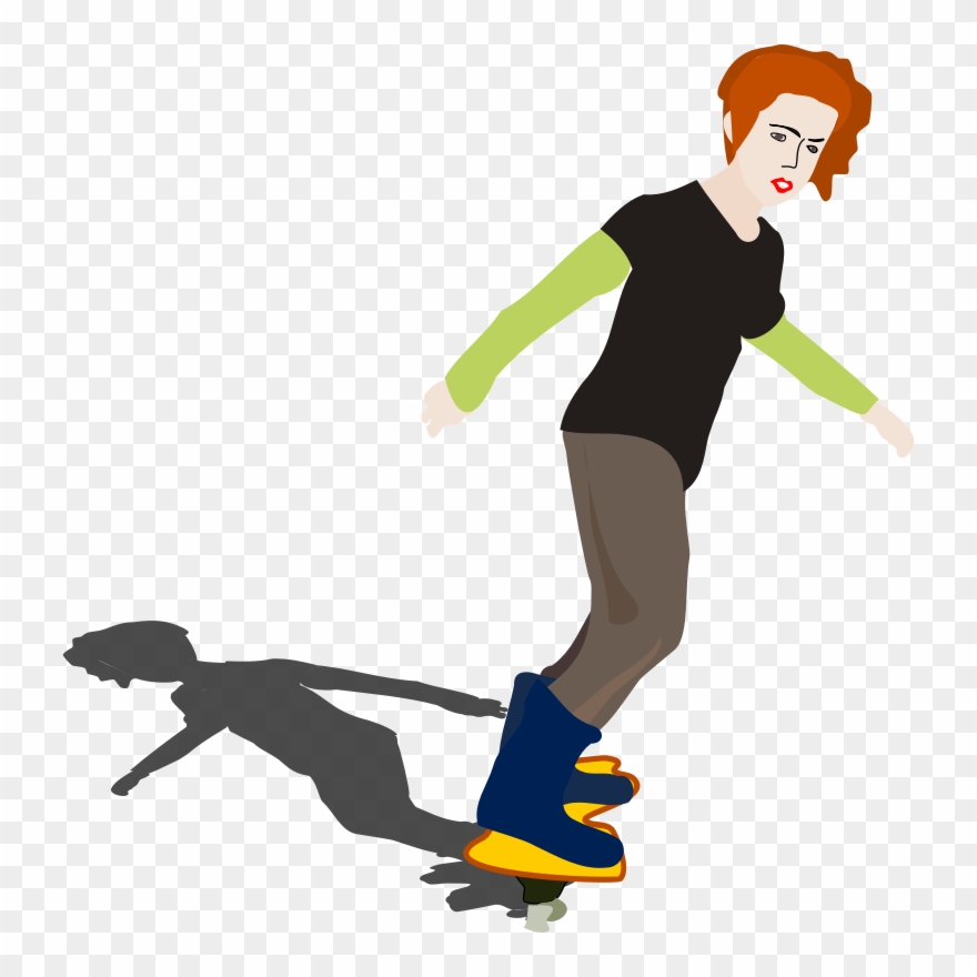 Girl Skateboard Clipart - Girl On Skateboard Bib - Png Download