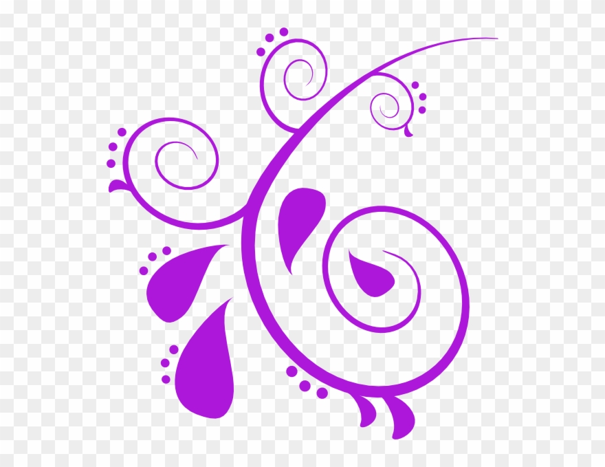 Scroll Clipart Curve Design - Design Black And White Butterfly - Png Download