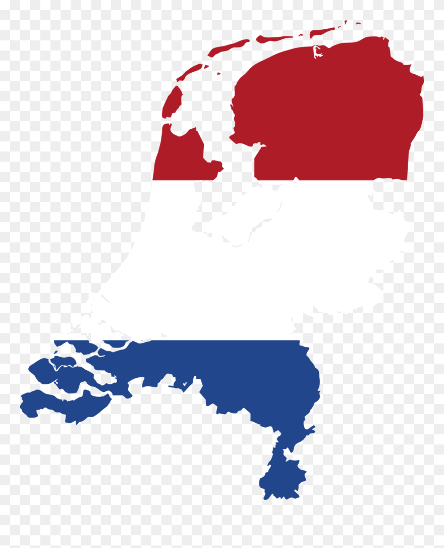 Line Point Sky Plc - Netherlands Map With Flag Clipart