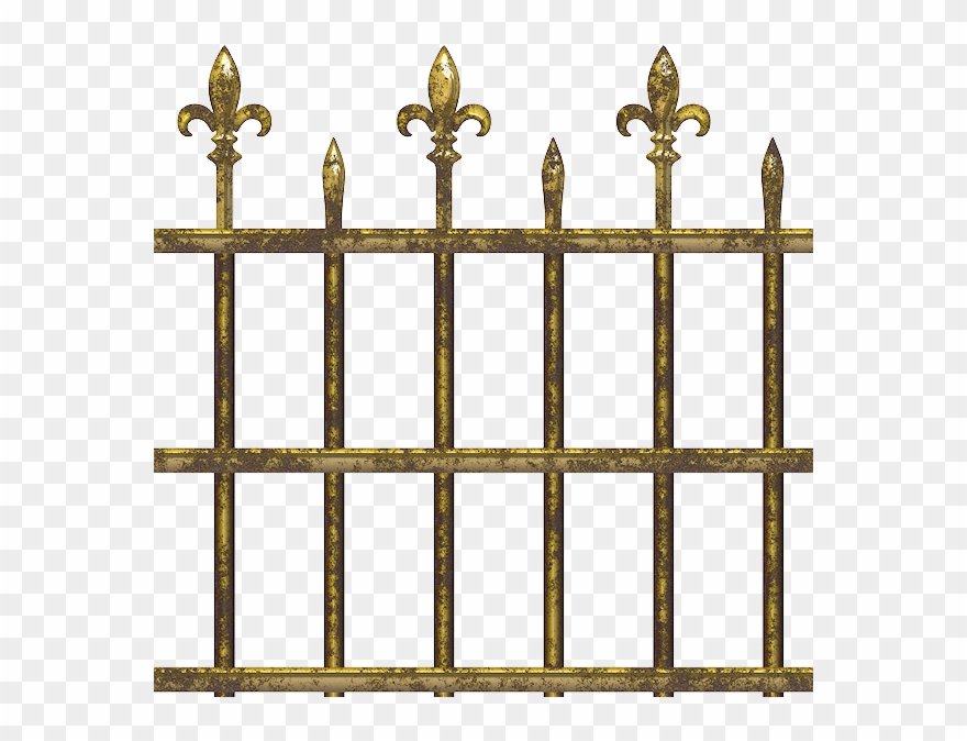 Fence - Old Metal Fence Png Clipart