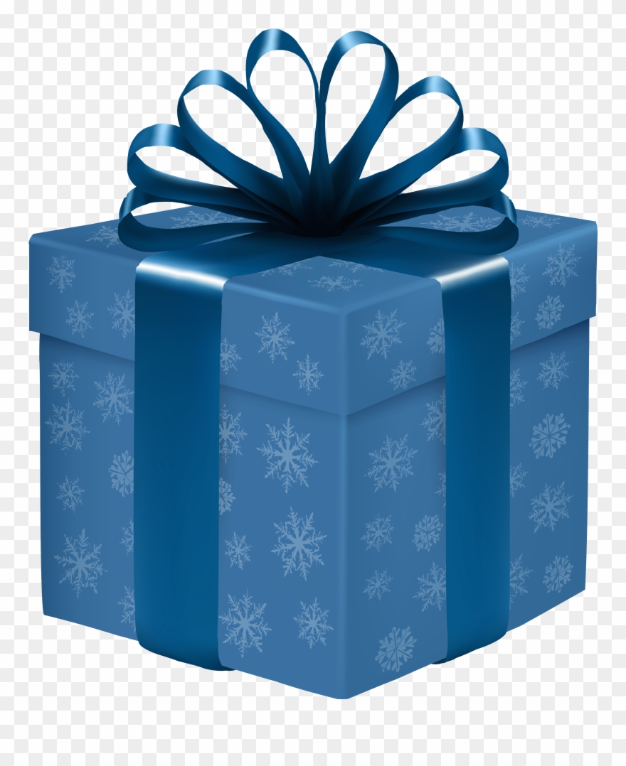 Blue Gift Box With Snowflakes Png Clipart - Caja De Regalo Azul Transparent Png