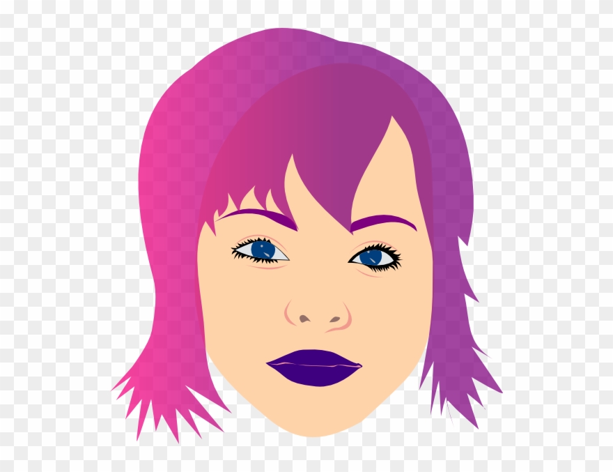 Clipart Girl With Purple Hair - Png Download